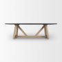 70558-AB - Rialto 96"L x 42"W Trestle Dining Table | Modern | Black-Brown Wood & Light Brown Wood | Seats 8