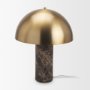 71526 - Lume Brown Marble w/ Brass Dome Shade Table Lamp