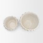 71568 - Noli Antiqued White Dotted Paper Mache Decorative Planters