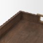 71627 - Strata Fluted Brown Walnut Wooden Decortative Tray