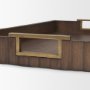 71627 - Strata Fluted Brown Walnut Wooden Decortative Tray