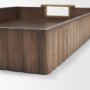 71627 - Strata Fluted Brown Walnut Wooden Decortative Tray
