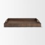 71627 - Strata Fluted Brown Walnut Wooden Decortative Tray