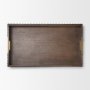 71627 - Strata Fluted Brown Walnut Wooden Decortative Tray