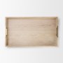 71628 - Strata Fluted White-Washed Wooden Decortative Tray