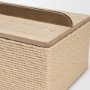 71630 - Chord Woven White-Washed w/ Brass Handle Decorative Box Set