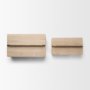 71630 - Chord Woven White-Washed w/ Brass Handle Decorative Box Set