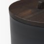 71632 - Voss Black Metal w/ Dark Brown Lid Canister Set