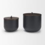 71632 - Voss Black Metal w/ Dark Brown Lid Canister Set