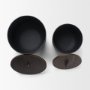 71632 - Voss Black Metal w/ Dark Brown Lid Canister Set