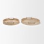 71635 - Langford Round White-Washed Wood w/ Brass Handles Tray Set