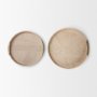 71635 - Langford Round White-Washed Wood w/ Brass Handles Tray Set