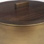 71639 - Voss Brass Metal w/ Dark Wood Lid Canister