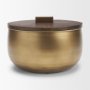 71639 - Voss Brass Metal w/ Dark Wood Lid Canister