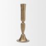 71640 - Whitlock Large Antique Brass Metal Taper Candle Holder