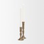 71640 - Whitlock Large Antique Brass Metal Taper Candle Holder