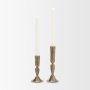 71640 - Whitlock Large Antique Brass Metal Taper Candle Holder