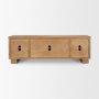 71918 - Carmel Closed Media Console | 80" | Raffia w/ Brown Wood