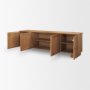 71918 - Carmel Closed Media Console | 80" | Raffia w/ Brown Wood