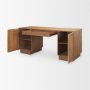 71920-AB - Carmel Writing Desk | Raffia w/ Brown Wood