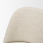 71921 - Abbie Curved Back Counter Stool | Oatmeal Fabric w/ Dark Brown Wood