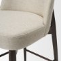 71921 - Abbie Curved Back Counter Stool | Oatmeal Fabric w/ Dark Brown Wood