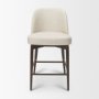 71921 - Abbie Curved Back Counter Stool | Oatmeal Fabric w/ Dark Brown Wood
