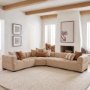 71464 - Levon 13x21 Lumbar Plush Cream w/ Orange Dashed Stripes Decorative Pillow Cover