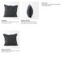 69437-CFD - Malia 20x20 Black and Teal Fabric Fringed Pillow Cover w/Down Filler