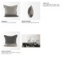 69443-CFD - Zadie 20x20 Light/Dark Gray Fabric Color Blocked Pillow Cover w/Down Filler
