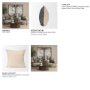 71090-CFD - Jalia 20x20 Cream and Black Cotton Decorative Square Pillow Cover w/Down Filler