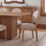 71724 - Martie Rounded Back Dining Side Chair | Oatmeal Fabric w/ Wood