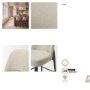 71921 - Abbie Curved Back Counter Stool | Oatmeal Fabric w/ Dark Brown Wood