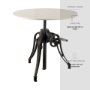 67504-AB - Emslie 30" Round Dining Table | Modern | White Marble & Black Metal | Seats 2