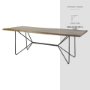 67623-AB - Papillion 84"L x 40"W Rectangular Dining Table | Modern | Natural Wood & Black Metal | Seats 8
