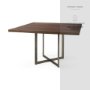 69564-AB - Faye 48"L x 48"W Square Dining Table | Modern | Med Brown Wood & Antique Nickel Metal | Seats 4
