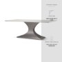 69848-AB - Maxton 79"L x 39"W Rectangular Pedestal Dining Table | White Marble & Gunmetal Metal | Seats 8