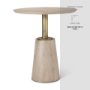 69927-AB - Maxwell 32" Round Pedestal Dining Table | Modern | Light Wood & Gold Metal/Light Wood | Seats 2