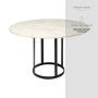 68849-AB - Tanner 48" Round Pedestal Dining Table | Modern | White Marble & Black Metal | Seats 4
