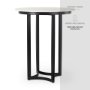 69912-AB - Tanner 32"L x 32"W Pedestal Dining Table | White Marble & Black Metal | Seats 2